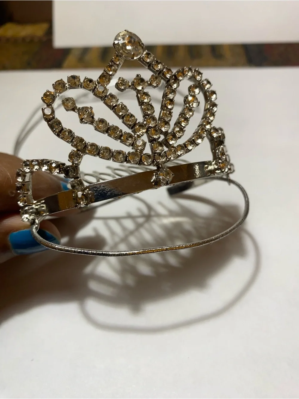 Amber Crystal Mini Tiara Hair Brooch - Sparkling Accent
